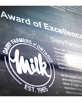University of Guelph honours Dairy Farmers of Ontario with 2025 Award of Excellence